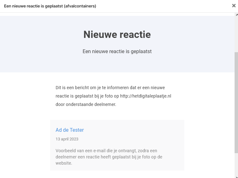 screenshot komento e mail