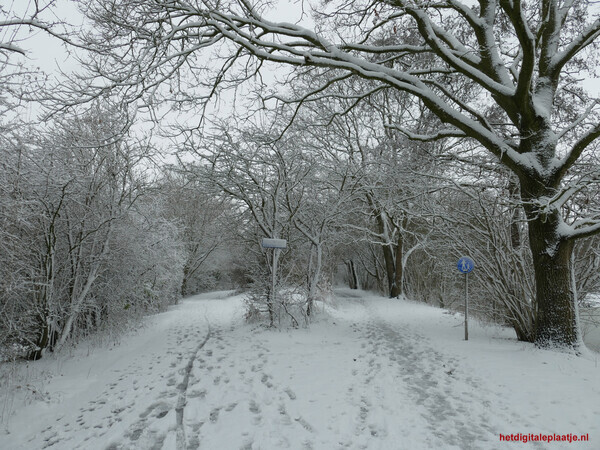 Begin scheiding fiets en voetpad